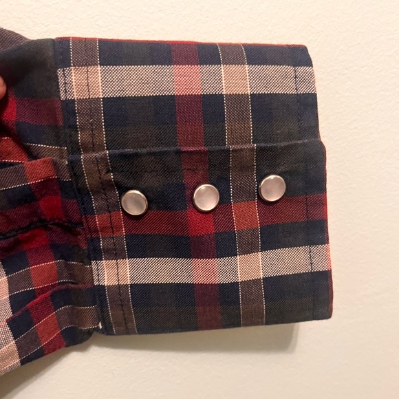 Ely Cattlemen - Mens XL - Pearl Snap - Red & Blue -  Button-up Western Shirt - Picture 4 of 12